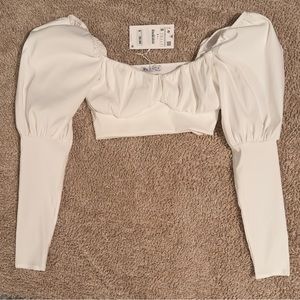 ZARA long sleeve crop top